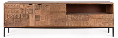 Produktbild von TV-Schrank Kindia 180 x 42 x 55 cm Mango MDF Stahl Natur Schwarz