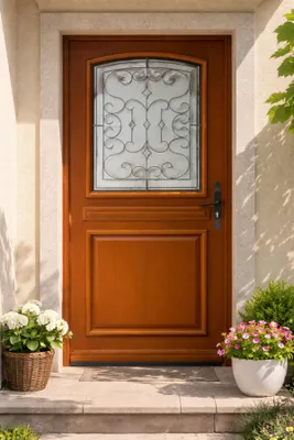 Immagine prodotto di Porta d'ingresso in legno con vetrata Perault, H.215xL.90 cm, lato pannello P. sinistra, GD MENUISERIES