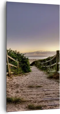 Produktbild von Bild auf Leinwand - Leinwandbild - Pfad Landschaft Himmel - 65x120cm - Wand Bild - Wanddeko - Leinwanddruck - Bilder - Kunstdruck - Wanddekoration - Leinwand bilder - Wandkunst - PA65x120-0143