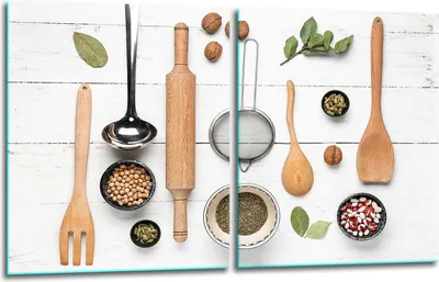 Obrázok produktu pre Krycie dosky na sporák 2x40x52 sklokeramická varná doska 2-dielny sklenený splashback kuchyňa