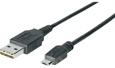 Produktbild von USB 2.0 Kabel, USB-A Stecker > Micro-USB Stecker (schwarz, 3,0 Meter)
