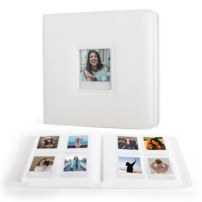 Fotoalbum 288 Fächer für Polaroid GO, PU-Leder, 6,6x6,5 cm, weiß