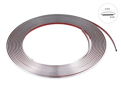 Zdjęcie produktu dla Listwa dekoracyjna, chrom, 6 mm x 8 m (58994)