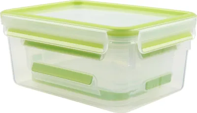 Produktbild von emsa Frischhaltedose CLIP & CLOSE, 3er Set, 0,55/1,0/2,30 L, Farbe Grün