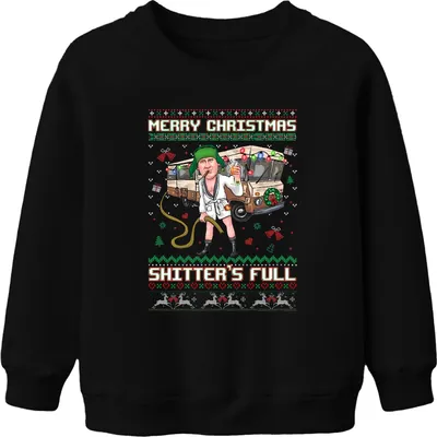 Zdjęcie produktu dla Wesołych Świąt Shitter's Full Christmas Piękny Prezent Brzydki Sweter Uni Bluza dziecięca Pullover, Czarny, 152