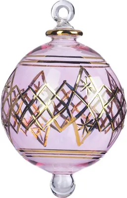 Produktbild von Goodwill Weihnachtskugel mundgeblasen rosa-gold D 12 cm