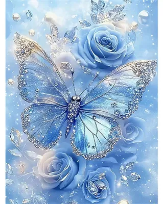 Produktbild von Malen nach Zahlen Erwachsene Blume Rose Bastelset Blaue Blume