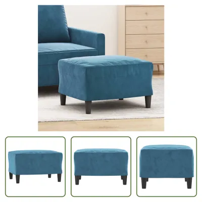 Obrázok produktu pre The Living Store Podnožka Blue 60x50x41 cm Velvet