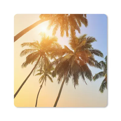 Produktbild von MuchoWow® Mauspad Mousepad Palme - Sonne - Sommer - Tropisch 20x20 cm - Mousepads - Maus Mat - Pad - Mausunterlage - Desk Mat - Bureauartikeln