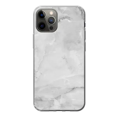 Produktbild von MuchoWow® Handyhülle Schutzhülle Hülle für iPhone 12 Pro Marmor - Stein - Weiß - Grau - Marmoroptik Silikon Softcase Handy Hülle - Abdeckung