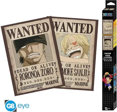 Produktbild von One Piece Set 2 Posters Chibi 52X38 Wanted Zoro & Sanji