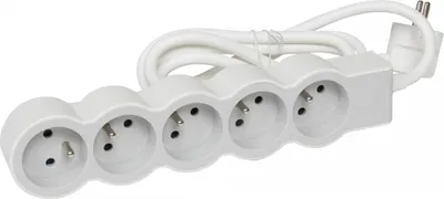 Immagine prodotto di Multipresa Cablata Con Spina Rotante, 5 Prese Bianco