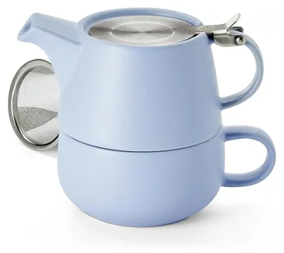 Zdjęcie produktu dla Zestaw do herbaty "Saara" w kolorze niebieskim, ceramiczny, 4-elementowy