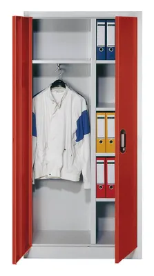 Produktbild von CP Stahlschrank C 2000 Acurado 9260-30 S10156 lichtgrau, rubinrot 4 Fachböden 93,0 x 40,0 x 195,0 cm, aufgebaut, 1 St.
