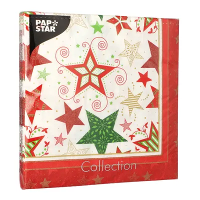 Produktbild von Papstar 88670, Rot, Weiß, Seidenpapier, 51 g/m², 400 mm, 400 mm, 20 Stück(e)