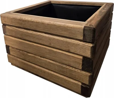 Immagine prodotto di HolzGarden Fioriera in Legno Massello Impregnato con Tessuto Non Tessuto 40x30x40 cm Colore Teak – Vaso Esterno per Giardino Terrazza 29 L