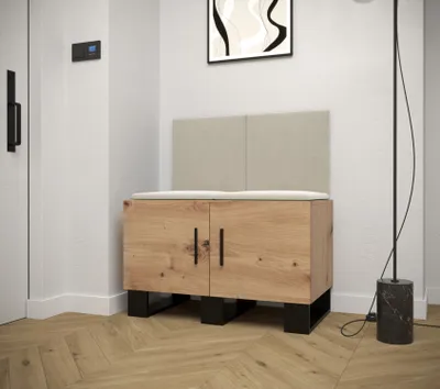 Obrázek produktu pro Předsíňová sestava RUMIE 19 - dub artisan, béžové panely