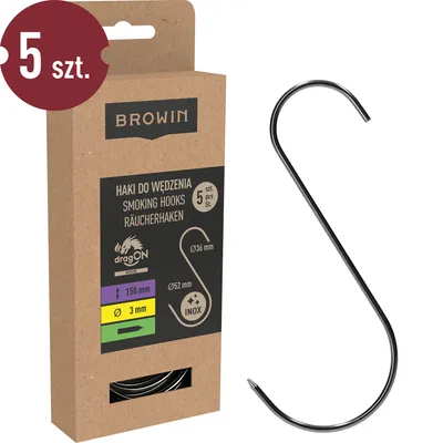 Produktbild von BrowRäucherhaken – S-Form, geschärft, 3 mm x 150 mm, 5 Stückin Räucherhaken S - 150 Mm, Fi 3 Mm, 5 St.