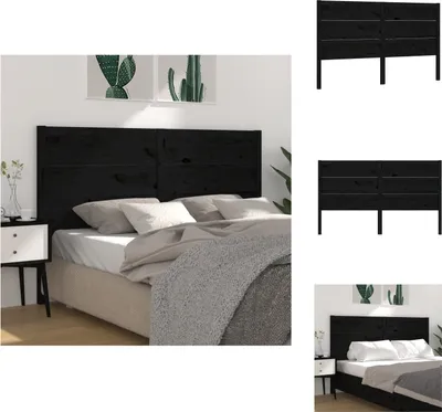 Produktbild von vidaXL Kopfteil Schwarz 126x4x100 cm Massivholz Kiefer -  Kopf- & Fußenden