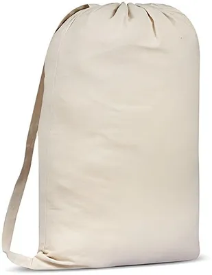 Produktbild von Famanu Wäschekorb mit Schulterriemen, 75x56 cm 40L – 100% Baumwolle, strapazierfähig, mit Kordelzug