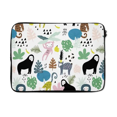Produktbild von MuchoWow® Laptop Hülle 13 Zoll Tiere - Pflanzen - Dschungel Laptoptasche - Laptophülle - Sleeve - Rundumschutz
