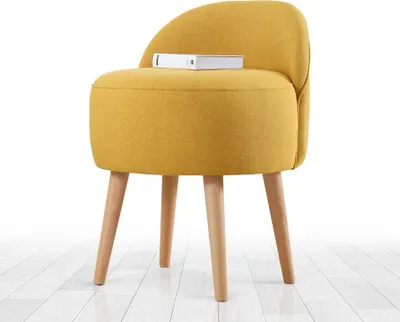 Image de Hanah Home, Corvile- FLF1148, jaune, poufs classiques, 50 % coton / 50 % lin