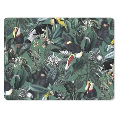 Produktbild von MuchoWow® Mauspad Mousepad Blumen - Vogel - Collage 40x30 cm - Mousepads - Maus Mat - Pad - Mausunterlage - Anti Rutsch