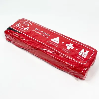 Produktbild von Trio-Kombi KFZ-Set: Verbandtasche DIN 13164, Warndreieck, Warnweste, Ablauf 01/2030, STVZO-konform
