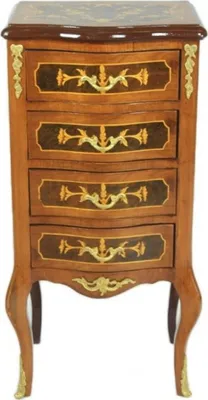 Image de Casa Padrino Commode baroque en acajou avec 4 tiroirs Mod2 - Fait main en bois massif