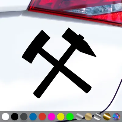 Produktbild von PantherPixel Schlägel Und Eisen Aufkleber Steiger Glück Auf Sticker Auto Geschenkidee Farbe Schwarz