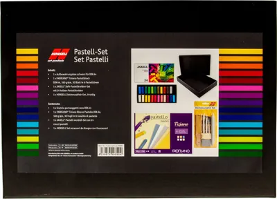 Produktbild von Honsell Pastell Set - 24x Soft Pastelkreiden - Fabriano Pastellblock - Zubehör -