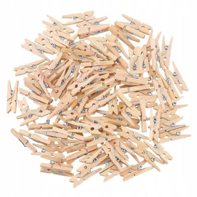 Produktbild von Mini Wäscheklammern Holz Natur 100 Stück Deko Klammern Dekoration Geschenk Basteln Fotos Karten Mini Holzklammern Deko Clips