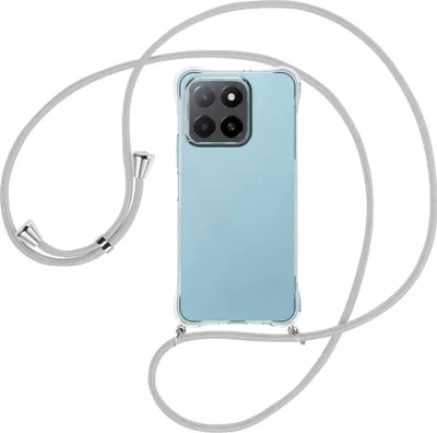 Produktbild von Handykette Backcover-Schutzhülle mit Band (Metall silberfarben) für Honor X5B 4G - silbergrau