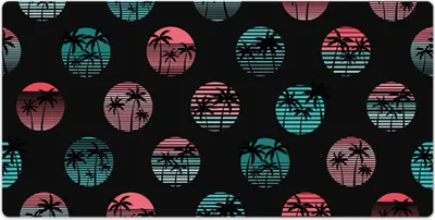 Produktbild von Laptop Schreibtischmatte - 120x60 cm - Mauspad - Tischunterlage - Retro -Palmen