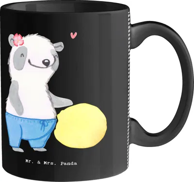 Produktbild von Mr. & Mrs. Panda haferl Physiotherapeutin Herz - Schwarz - Geschenk, Kaffeetasse, Becher, Teetasse, Tasse, Bedruckte, Kaffeebecher