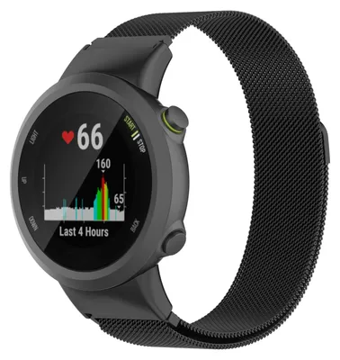 Produktbild von By Qubix passend für Garmin Forerunner 45 / 45S - Milanaise-Armband - Schwarz