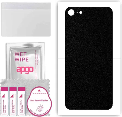 Produktbild von apgo Rückseite Schutzfolie, Skin, kompatibel mit Apple iPhone 7, Hinten Displayschutzfolie aus Vinylfolie, kratzfest, einfache Montage - Mattschwarz