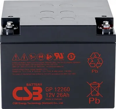Zdjęcie produktu dla Akumulator podtrzymujący CSB GP12260l, 12V, 26Ah