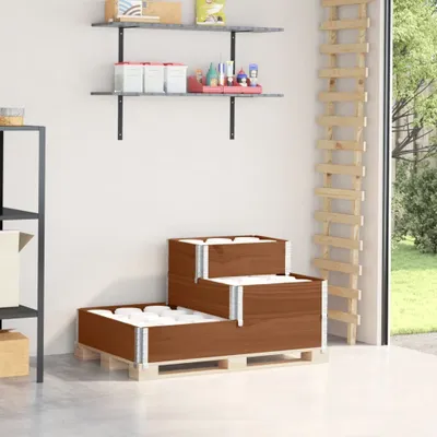 Immagine prodotto di Maison Exclusive - Rialzo per pallet triplo marrone 120x80 cm in legno massello di pino