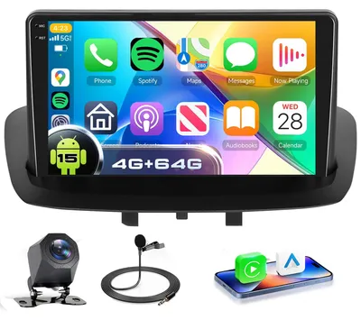 Image de Autoradio Android 15 - Écran tactile HD de 9 pouces - Puissance de sortie de 45 watts - Bluetooth, USB, Wi-Fi