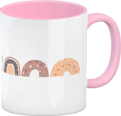 Produktbild von Regenbogen Kaffeebecher in rosa