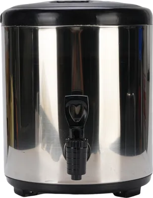 Immagine prodotto di distributore di bevande isolato da 6 litri in acciaio inox 304, portatile per bevande calde e fredde per latte, tè, succo di frutta, zuppa, argento
