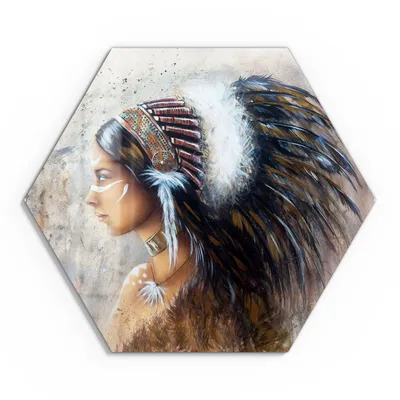 Produktbild von DEQORI Glasbild Echtglas 40x35 cm 'Profil einer Kriegerin' Wandbild Bild modern Deko