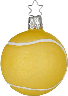 Produktbild von Christbaumschmuck Glas Tennisball 6,5cm rund Hobbydeko Gelb