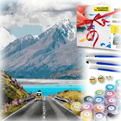 Obrázok produktu pre Súbor umeleckých obrazov na maľovanie podľa čísel Cesta v horách 40×50 cm
