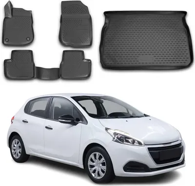 Image de Kit tapis de sol & bac de coffre pour Peugeot 208 2012-2019 bicorps TPE noir