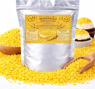 Immagine prodotto di Granella di wafer gialla - Decorazione per torte, dolci e cupcake Granella leggera 50 g