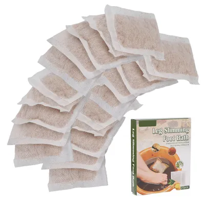 Image de 20 pièces : Bain de pieds à la gingembre pour le drainage lymphatique, relaxation, massage des jambes et soin minceur