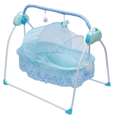 Produktbild von Babywiege - Elektrische Automatische Wiege - MP3-Musikwiedergabe - Belastbarkeit 20 kg - 103 × 75 × 86 cm - Himmelblau
