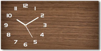 Produktbild von Wanduhr aus Glas – 60x30 cm - Glasbild - Glasuhr - Gehärtetes Glas - weisse-zeiger - Holzuntergrund